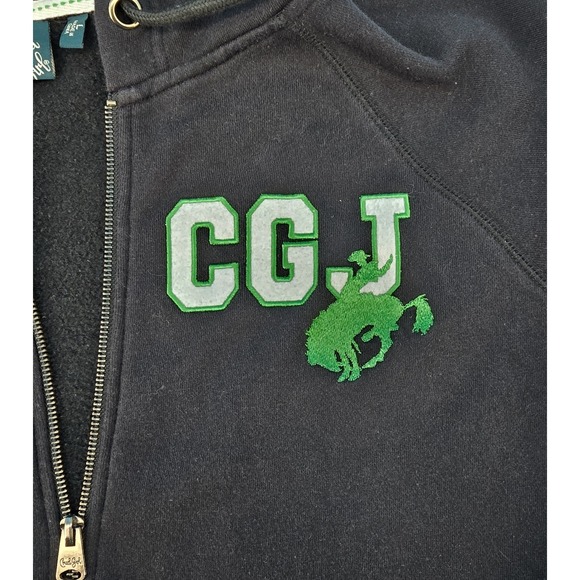 Cruel Girl Black Zip Hoodie Womens L Green White Spell Out Embroidery Western - Picture 3 of 8